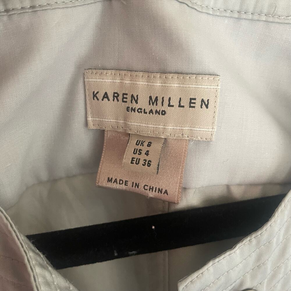 KAREN MILLEN Womens sz 4 silver dress metallic short sleeve summer festival - Picture 7 of 13